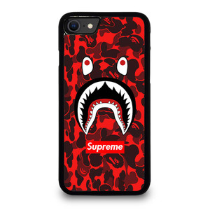BAPE SHARK SUPREME CAMO RED iPhone SE 2020 Case Cover