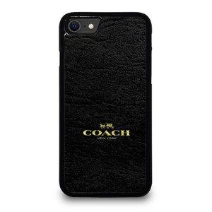 COACH LOGO TEXTURE BLACK iPhone SE 2020 Case Cover