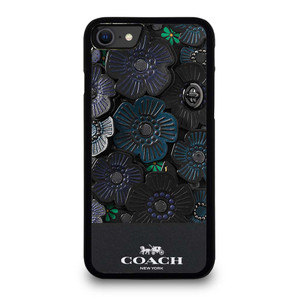 COACH NEW YORK BLACK TEA ROSE iPhone SE 2020 Case Cover