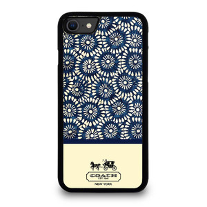 COACH NEW YORK BLUE FLORAL BATIK iPhone SE 2020 Case Cover