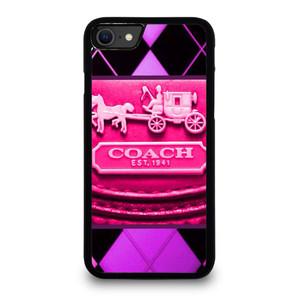 COACH NEW YORK PURPLE PINK LOGO iPhone SE 2020 Case Cover COACH NEW YORK PURPLE PINK LOGO iPhone SE 2020 Case Cover