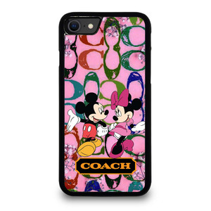 COACH PINK FLOWER MICKEY MINNIE iPhone SE 2020 Case Cover