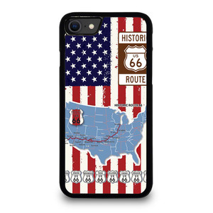 HISTORICAL ROUTE 66 USA FLAG iPhone SE 2020 Case Cover