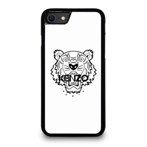 KENZO PARIS BORDERED LOGO WHITE iPhone SE 2020 Case Cover