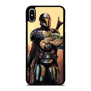 BABY YODA AND THE MANDALORIAN STAR WARS ART iPhone XS Max Case Cover