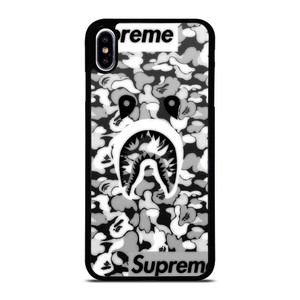 BAPE SHARK LOGO SUPREME BLACK WHITE iPhone XS Max Case Cover