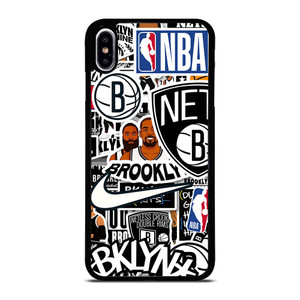 BROOKLYN NETS NBA STICKER BOMB iPhone XS Max Case Cover