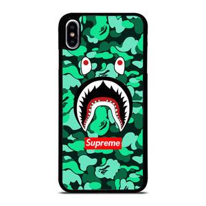 CAMO BATHING APE SUPREME GREEN iPhone XS Max Case Cover