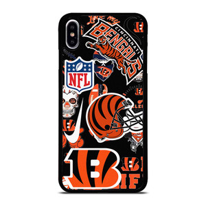 CINCINNATI BENGALS NFL STICKER BOMB iPhone XS Max Case Cover