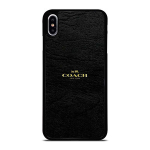 COACH NEW YORK BLACK LEATHER iPhone XS Max Case Cover COACH NEW YORK BLACK LEATHER iPhone XS Max Case Cover