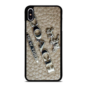 COACH NEW YORK LOGO ON LEATHER iPhone XS Max Case Cover COACH NEW YORK LOGO ON LEATHER iPhone XS Max Case Cover