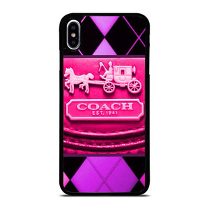 COACH NEW YORK PURPLE PINK LOGO iPhone XS Max Case Cover