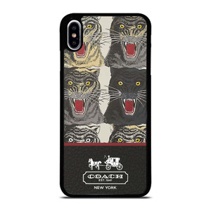 COACH NEW YORK TIGER FACE PATTERN iPhone XS Max Case Cover