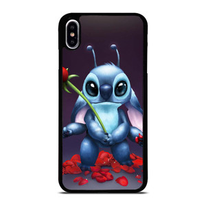 DISNEY STITCH AND ROSE FLOWER iPhone XS Max Case Cover