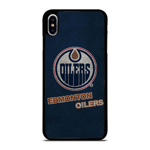 EDMONTON OILERS LOGO BLUE SUEDE iPhone XS Max Case Cover