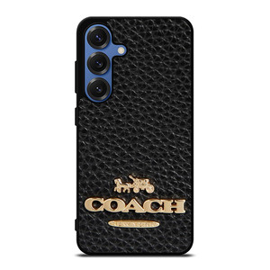 COACH NEW YORK BLACK LEATHER 2 Samsung Galaxy S25 Case Cover