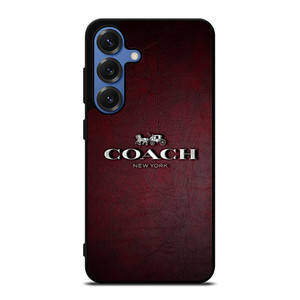 COACH NEW YORK LOGO LEATHER Samsung Galaxy S25 Case Cover