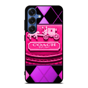 COACH NEW YORK PURPLE PINK LOGO Samsung Galaxy S25 Case Cover