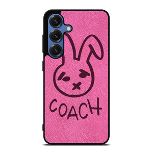 COACH NEW YORK RABBIT LEATHER PINK Samsung Galaxy S25 Case Cover