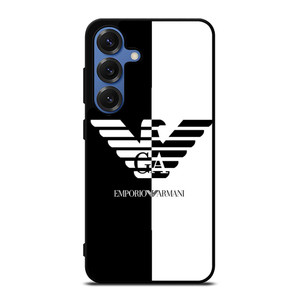 EMPORIO ARMANI WHITE BLACK Samsung Galaxy S25 Case Cover EMPORIO ARMANI WHITE BLACK Samsung Galaxy S25 Case Cover
