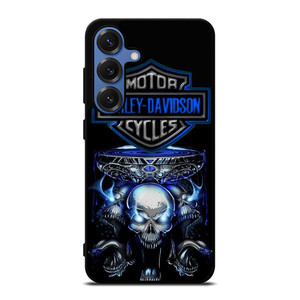 HARLEY DAVIDSON SKULL BLUE Samsung Galaxy S25 Case Cover
