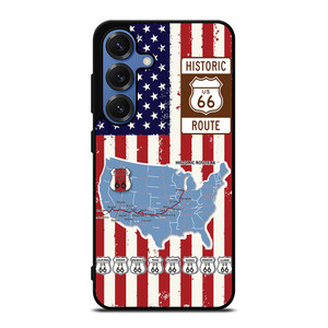 HISTORICAL ROUTE 66 USA FLAG Samsung Galaxy S25 Case Cover