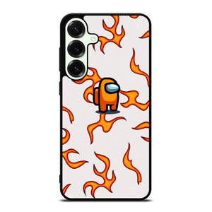AMONG US ORANGE FLAMES Samsung Galaxy S25 Plus Case Cover AMONG US ORANGE FLAMES Samsung Galaxy S25 Plus Case Cover