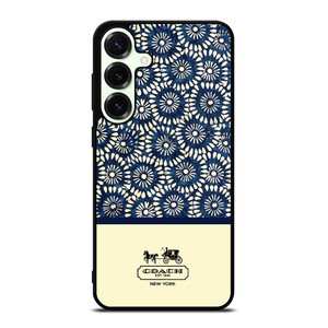 COACH NEW YORK BLUE FLORAL BATIK Samsung Galaxy S25 Plus Case Cover