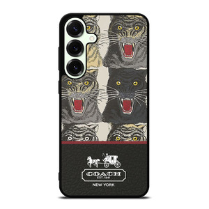 COACH NEW YORK TIGER FACE PATTERN Samsung Galaxy S25 Plus Case Cover