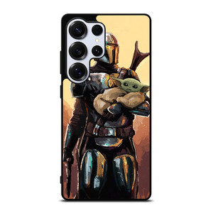 BABY YODA AND THE MANDALORIAN STAR WARS ART Samsung Galaxy S25 Ultra Case Cover