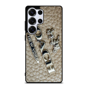 COACH NEW YORK LOGO ON LEATHER Samsung Galaxy S25 Ultra Case Cover