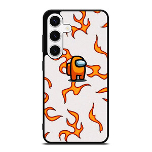 AMONG US ORANGE FLAMES Samsung Galaxy S24 Case Cover AMONG US ORANGE FLAMES Samsung Galaxy S24 Case Cover