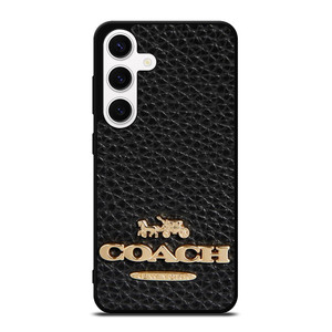 COACH NEW YORK BLACK LEATHER 2 Samsung Galaxy S24 Case Cover