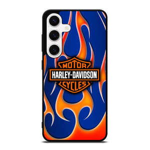 HARLEY DAVIDSON BLUE FLAME LOGO Samsung Galaxy S24 Case Cover
