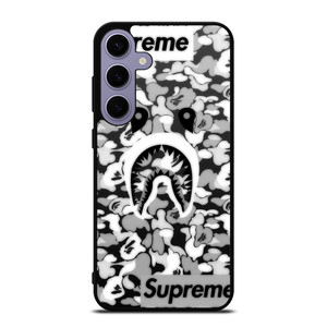 BAPE SHARK LOGO SUPREME BLACK WHITE Samsung Galaxy S24 Plus Case Cover