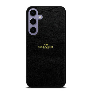 COACH NEW YORK BLACK LEATHER Samsung Galaxy S24 Plus Case Cover