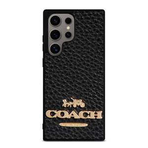 COACH NEW YORK BLACK LEATHER 2 Samsung Galaxy S24 Ultra Case Cover