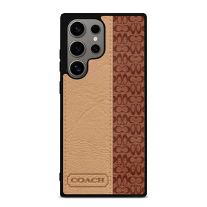 COACH NEW YORK BROWN LEATHER Samsung Galaxy S24 Ultra Case Cover