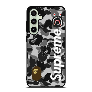 BAPE CAMO SHARK LOGO X SUPREME Samsung Galaxy S24 FE Case Cover