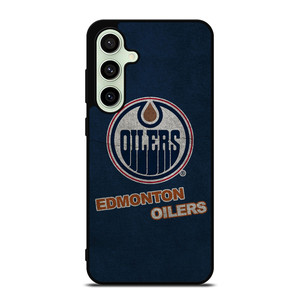 EDMONTON OILERS LOGO BLUE SUEDE Samsung Galaxy S24 FE Case Cover