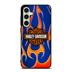 HARLEY DAVIDSON BLUE FLAME LOGO Samsung Galaxy S24 FE Case Cover