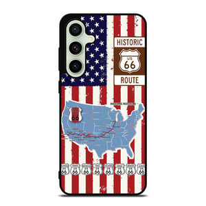 HISTORICAL ROUTE 66 USA FLAG Samsung Galaxy S24 FE Case Cover