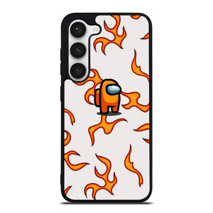 AMONG US ORANGE FLAMES Samsung Galaxy S23 Case Cover AMONG US ORANGE FLAMES Samsung Galaxy S23 Case Cover