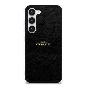 COACH NEW YORK BLACK LEATHER Samsung Galaxy S23 Case Cover