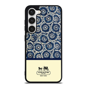 COACH NEW YORK BLUE FLORAL BATIK Samsung Galaxy S23 Case Cover