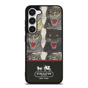 COACH NEW YORK TIGER FACE PATTERN Samsung Galaxy S23 Case Cover