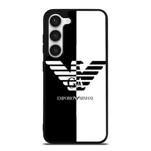 EMPORIO ARMANI WHITE BLACK Samsung Galaxy S23 Case Cover