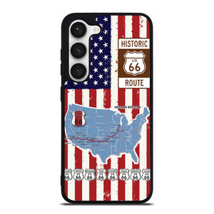 HISTORICAL ROUTE 66 USA FLAG Samsung Galaxy S23 Case Cover