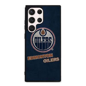 EDMONTON OILERS LOGO BLUE SUEDE Samsung Galaxy S23 Ultra Case Cover