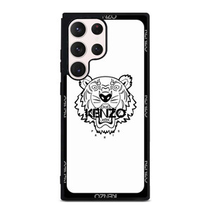 KENZO PARIS BORDERED LOGO WHITE Samsung Galaxy S23 Ultra Case Cover
